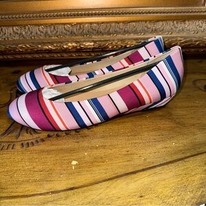 Angel Steps Jan Cotton Candy Pink Striped Flats Shoes Stylish Summer Multicolor